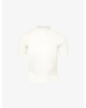 CFCL High-Neck Sheer Knitted Top - White