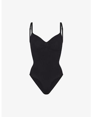 Skims Sculpt Ruched Stretch-Woven Body - Black