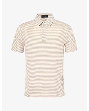 G/FORE All Play Stripe Woven Polo T-Shirt - Natural