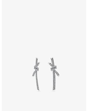 Tiffany & Co. Tiffany Knot 18Ct- 0.45Ct Pavé Diamond Drop Earrings - Metallic