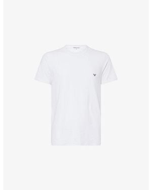 Emporio Armani Logo-Print Pack Of Two Cotton-Jersey T-Shirts - White
