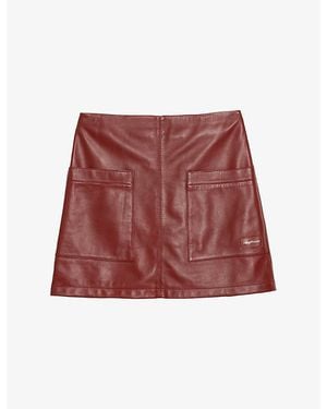 Zadig & Voltaire Jamie Leather Mini Skirt - Red