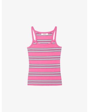 Zadig & Voltaire Albao Striped Cotton Tank Top - Pink