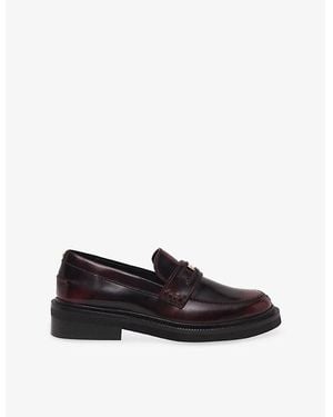 Maje Coin-Embellished Slip-On Leather Loafers - Black