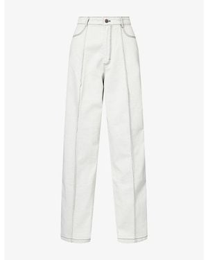 Nackiyé Borrowed Paneled Denim Jeans - White