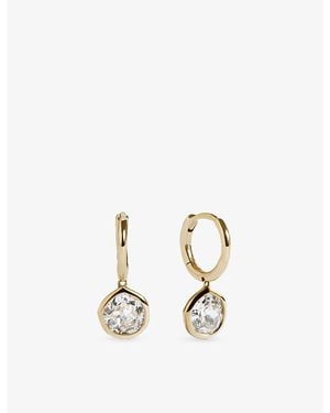 Monica Vinader Mv Siren Solitaire 1Ct Lab-Grown Diamond 14Ct Hoop Earrings - Metallic