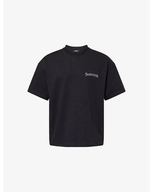 Summit Ornament Short-Sleeve Cotton T-Shirt - Blue