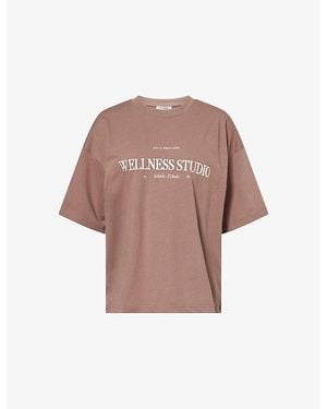 4th & Reckless Naya Brand-Print Cotton T-Shirt - Pink