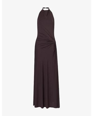 Bec & Bridge Court Halterneck Stretch-Jersey Maxi Dress - Purple