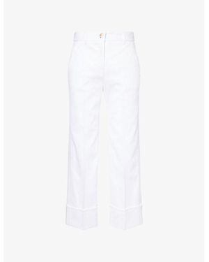 ME+EM Am Pm Turn-Up Cuffs Cotton-Blend Trousers - White