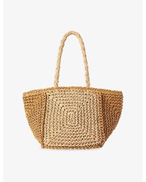 Whistles Patchwork Straw Mini Bag - Natural