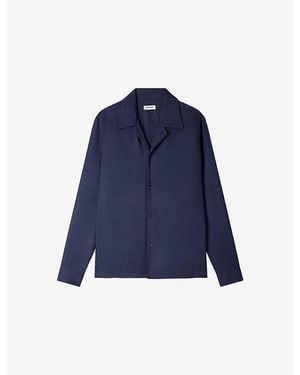 Sandro Spread-Collar Woven Shirt - Blue