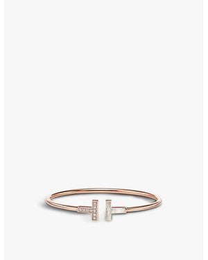 Tiffany & Co. Tiffany T Wire 18Ct Rose- 0.11Ct Diamond And Mother-Of-Pearl Bracelet - Natural