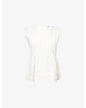 Weekend by Maxmara Crew-Neck Sleeveless Cotton Top - White