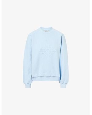The Couture Club Raised Emblem Round-Neck Cotton-Jersey Sweatshirt - Blue