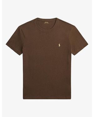 Polo Ralph Lauren Logo-Embroidered Cotton-Jersey T-Shirt - Brown