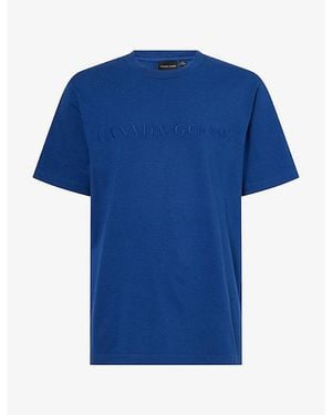 Canada Goose Ocra Logo-Embroidered Cotton T-Shirt - Blue