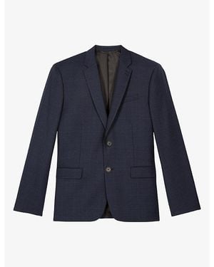 The Kooples Notch-Lapel Slim-Fit Wool Blazer - Blue