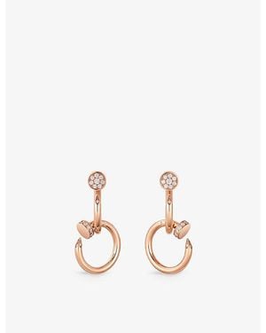 Cartier Juste Un Clou 18Ct Rose- And 0.38Ct Diamond Earrings - Metallic