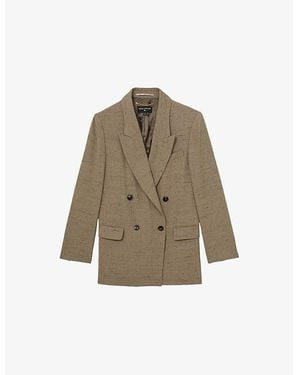 Reiss X Atelier Lina Double-Breasted Woven Suit Jacket - Natural