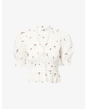 Rails Fontaine Embroidered Cotton Blouse - White