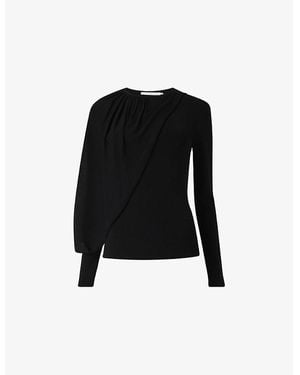 eem Scarf Detail Knitted Top - Black