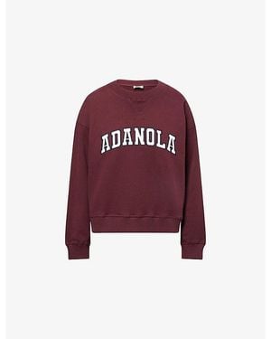 ADANOLA Varsity Loose-Fit Cotton-Blend Sweatshirt - Red