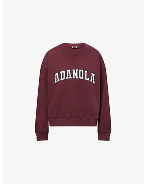 ADANOLA Varsity Loose-Fit Cotton-Blend Sweatshirt - Red