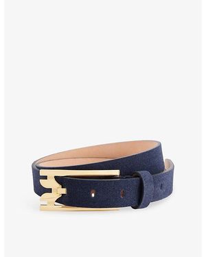 Victoria Beckham Pin-Buckle Suede Belt in White | Lyst display picture 1