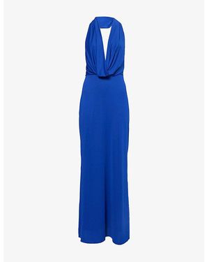 Bec & Bridge Nessie Cowl-Neck Stretch-Woven Maxi Dress - Blue