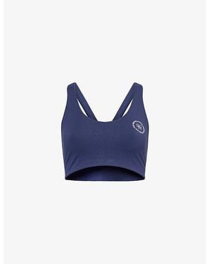 Sporty & Rich Srhcw Scoop-Neck Sports Bra - Blue