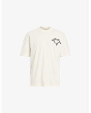 AllSaints Oversized Graphic-Print Cotton T-Shirt - White