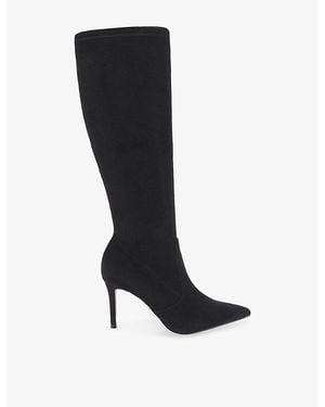 Steve Madden Sprint Heeled Faux-Leather Knee-High Boots - Black