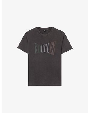 The Kooples Logo-Print Short-Sleeve Cotton T-Shirt - Black