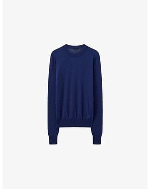 JOSEPH Cashair Round-Neck Cashmere Sweater - Blue