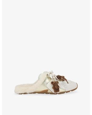 Steve Madden Aziel Faux-Fur Lined Mules - Natural