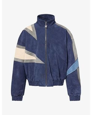 NAHMIAS Mvp Star Suede Bomber Jacket - Blue