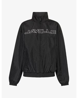 Jay3Lle Brand-Embroidered Soft-Shell Jacket - Black