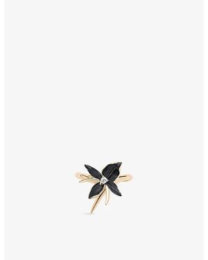 Shaun Leane Orchid Sterling- - Vermeil And 0.05Ct Diamond Flower Ring - Metallic