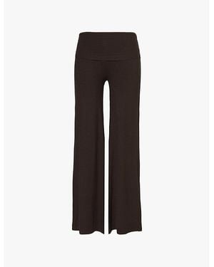WE Are Tala 365 Sculpting Multiway Fold-Waist Relaxed Fit Stretch-Jersey Trousers - Black