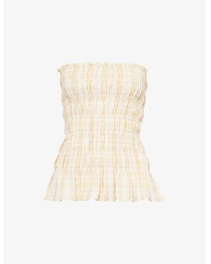 Faithfull the Brand Bandeau Iris Linen Top - Natural