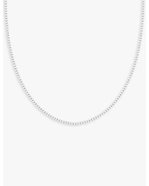 Astrid & Miyu Tennis Rhodium-Plated Sterling- And Zirconia Chain Necklace - White