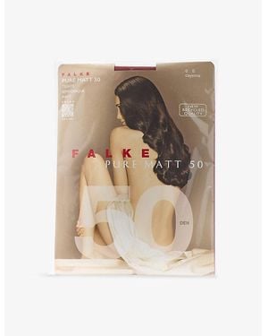 FALKE Pure Matt 50 Denier Stretch-Knit Tights - Natural