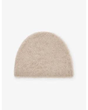 Reiss Ava Brushed-Cashmere Beanie Hat - Natural