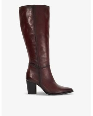 Dune Silahs Western Knee-High Leather Boots - Brown