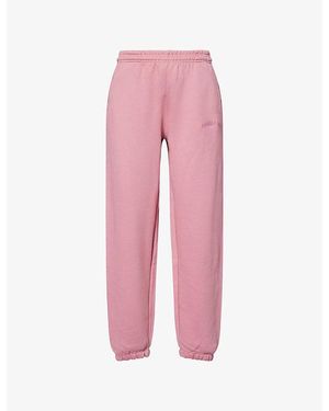 ADANOLA As Logo-Embroidery Cotton-Jersey Jogging Bottoms - Pink