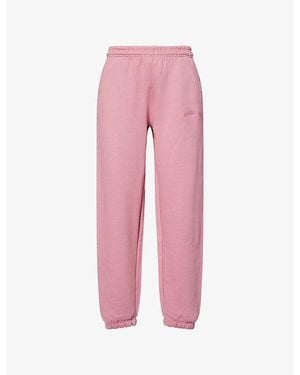 ADANOLA As Logo-Embroidery Cotton-Jersey Jogging Bottoms - Pink