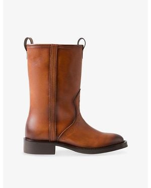 Claudie Pierlot Western Leather Ankle Boots - Brown