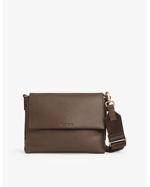 Reiss Selena Adjustable-Strap Leather Crossbody Bag - Brown