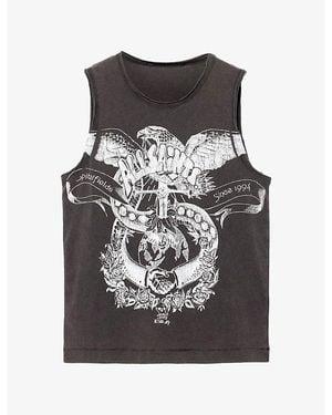 AllSaints Emblems Jenny Graphic-Print Cotton Tank - Black